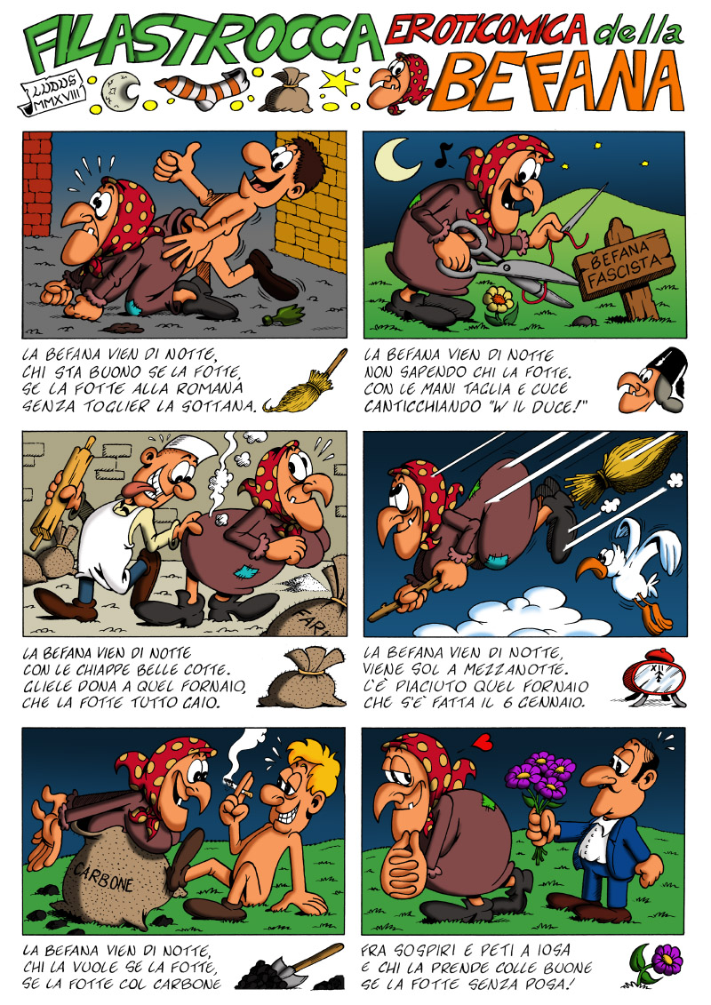 Fumetto sulla filastrocca eroticomica della Befana