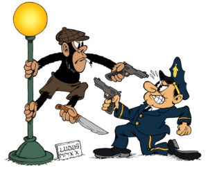Scimpanzé contro poliziotto